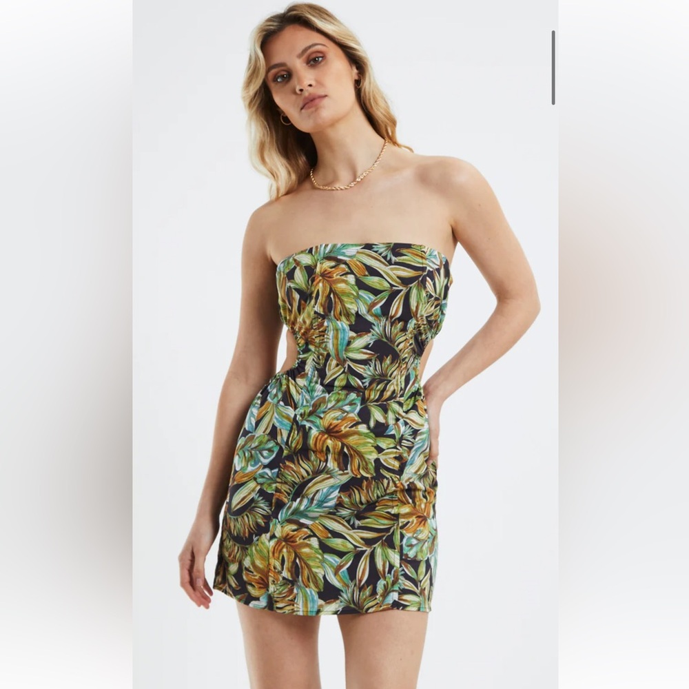 Tropical Strapless Dress